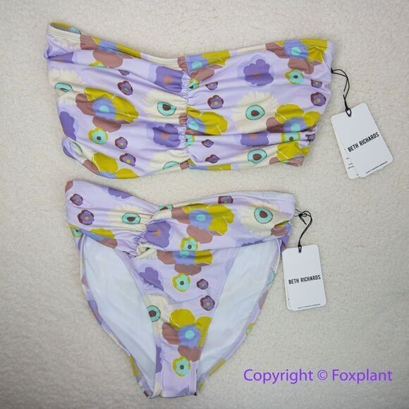 New! Set! Beth Richards Delrey Bikini Top & bottom 70’s floral bikini - Picture 2 of 15